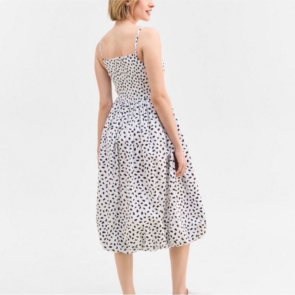NEW On 34th White Black Spotted Bubble Hem Dress Large - Picture 3 of 5